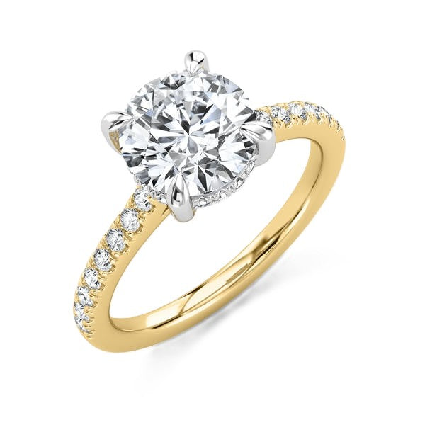 Hidden Halo Ring - Pavé Side Diamonds #13274
