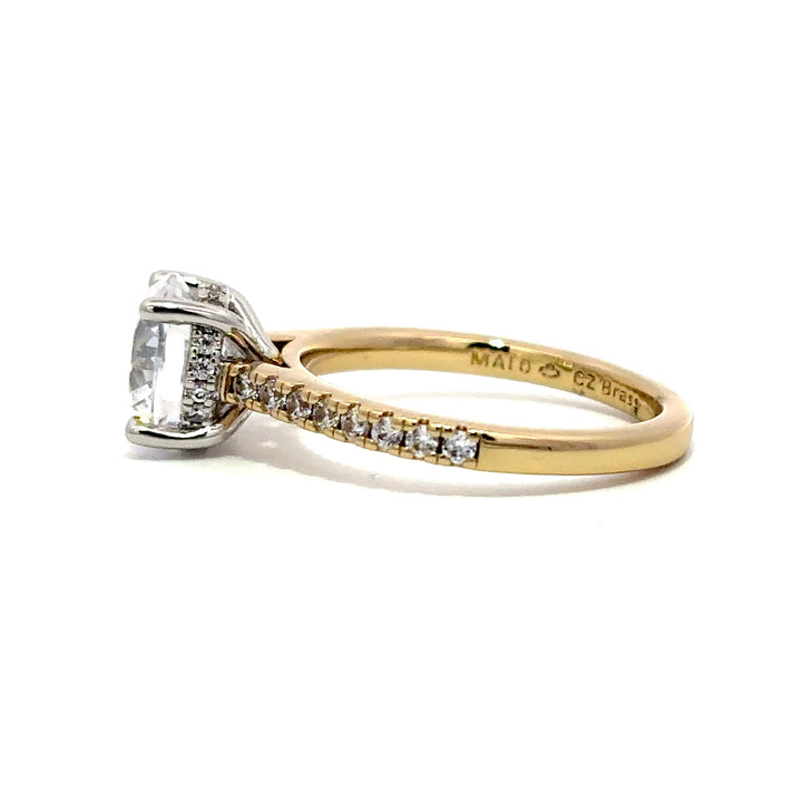 Hidden Halo Ring - Pavé Side Diamonds #13274
