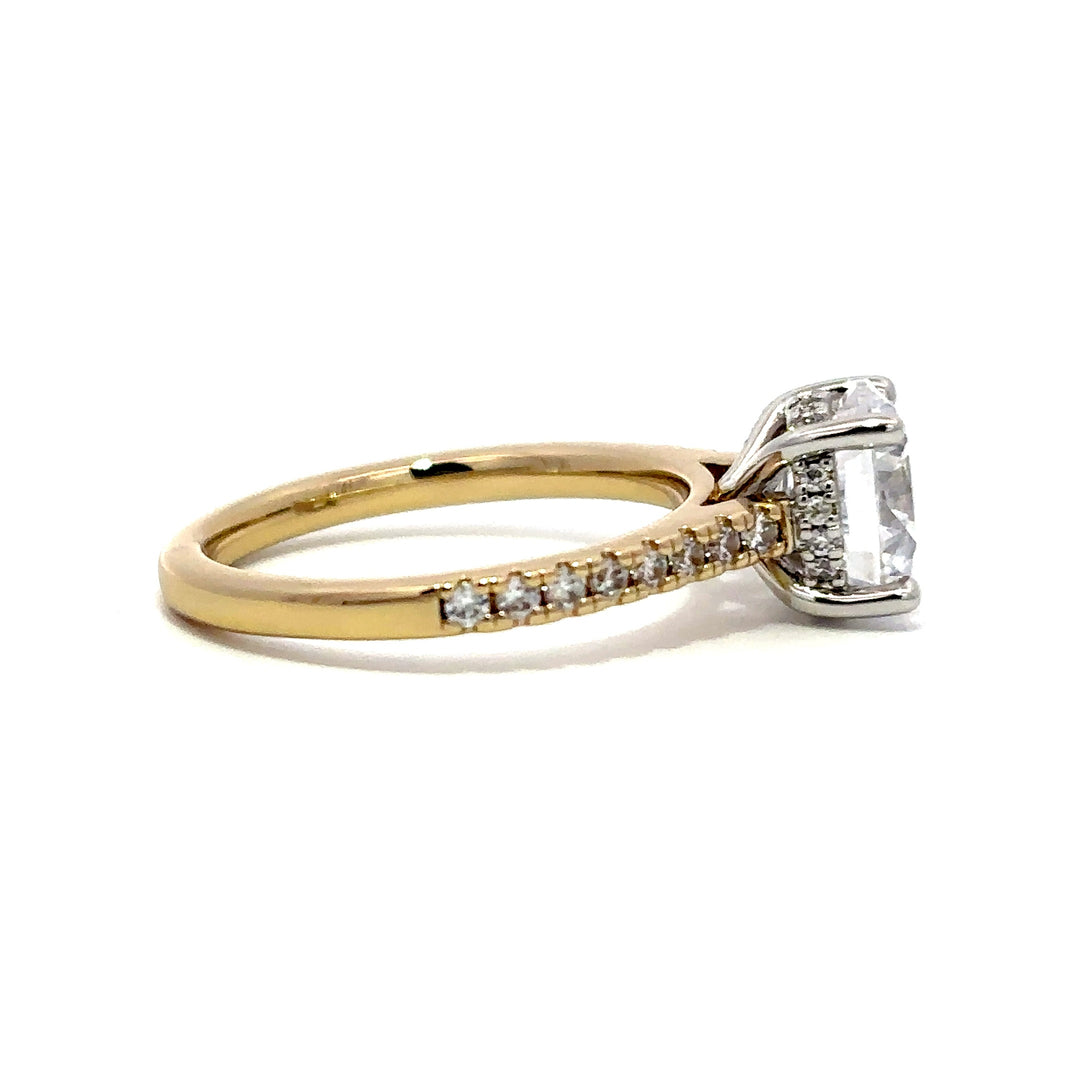 Hidden Halo Ring - Pavé Side Diamonds #13274