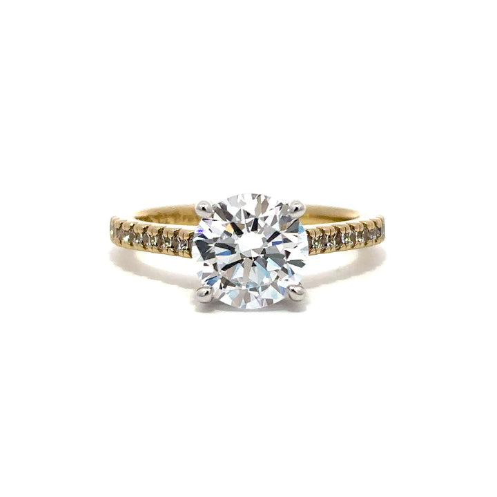 Hidden Halo Ring - Pavé Side Diamonds #13274