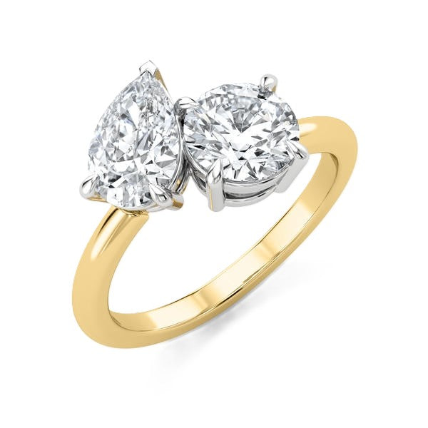 Solitaire Ring - Toi Et Moi Setting #13275