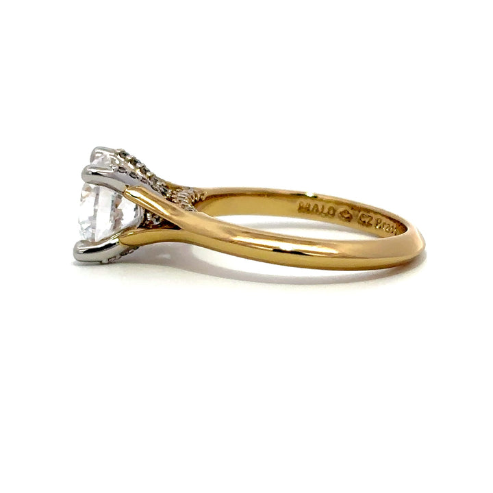 Hidden Halo Ring - Split Shank Setting #13288