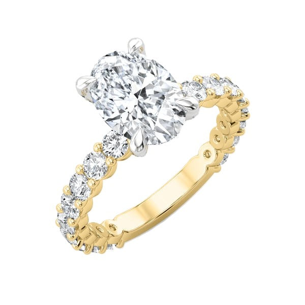 Hidden Halo Ring - Shared Prong Side Diamond #13289
