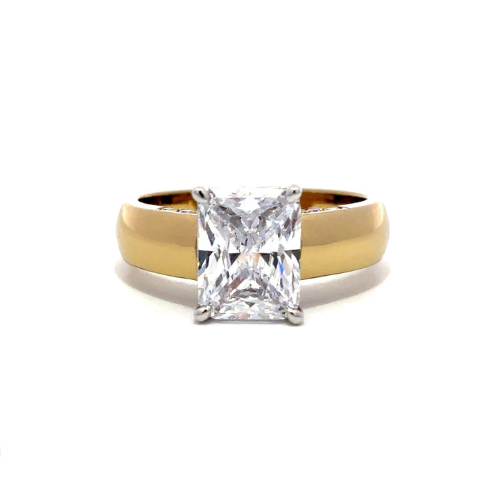 Wide Band Ring - Bridge Diamond Setting #13290