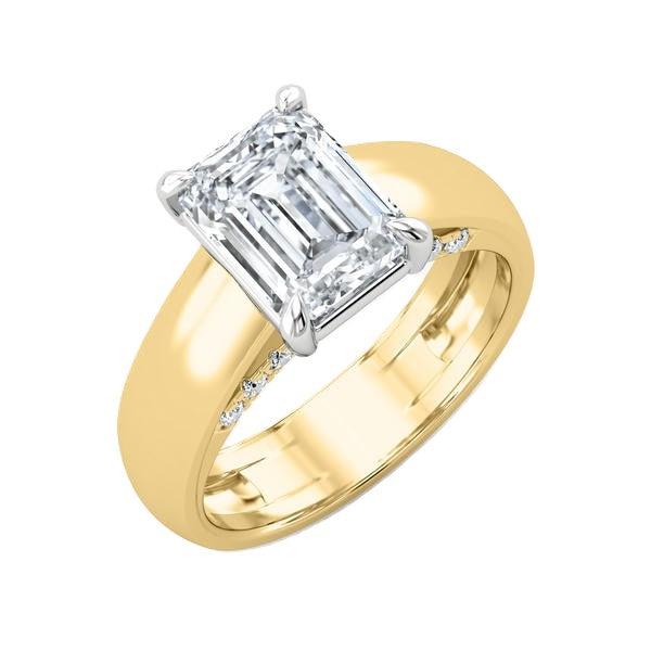 Wide Band Ring - Bridge Diamond Setting #13290