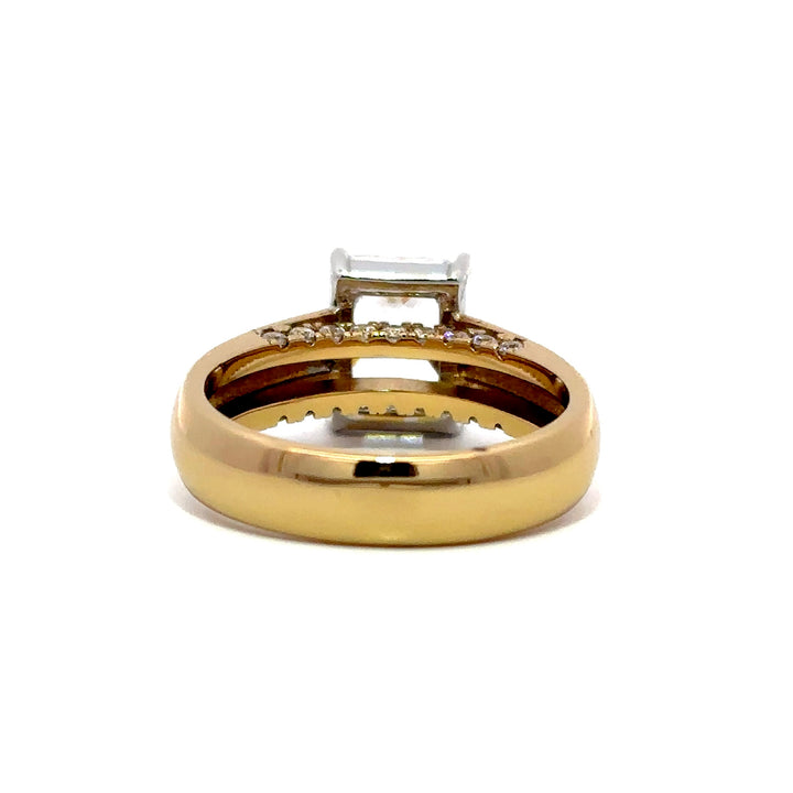Wide Band Ring - Bridge Diamond Setting #13290
