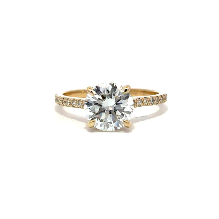 Hidden Halo Ring (Round) - 14k Yellow Gold 2.00ct #13306