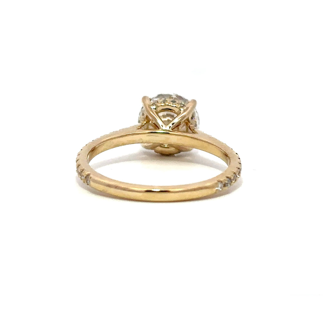 Hidden Halo Ring (Round) - 14k Yellow Gold 2.00ct #13306