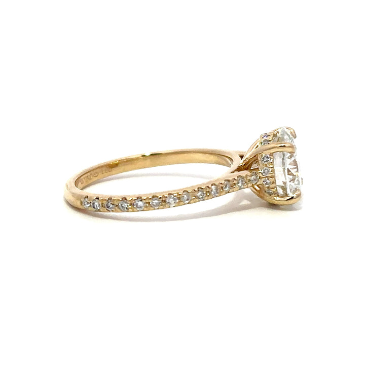 Hidden Halo Ring (Round) - 14k Yellow Gold 2.00ct #13306