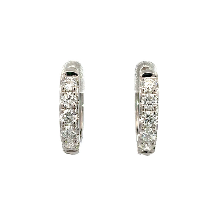 Platinum Infused Sterling Sliver - Hoop Earrings 1.00ctw #13321