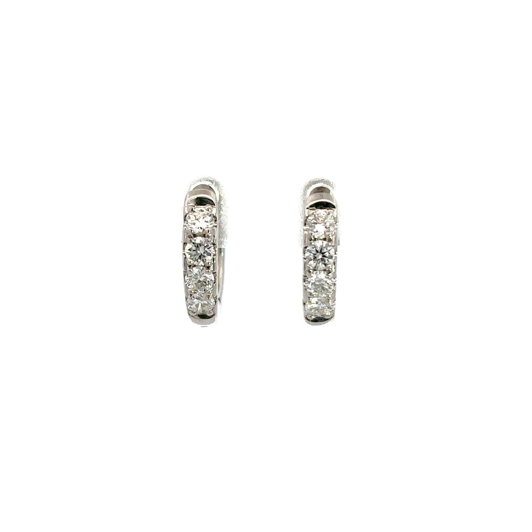 Platinum Infused Sterling Sliver - Hoop Earrings 0.30ctw #13323