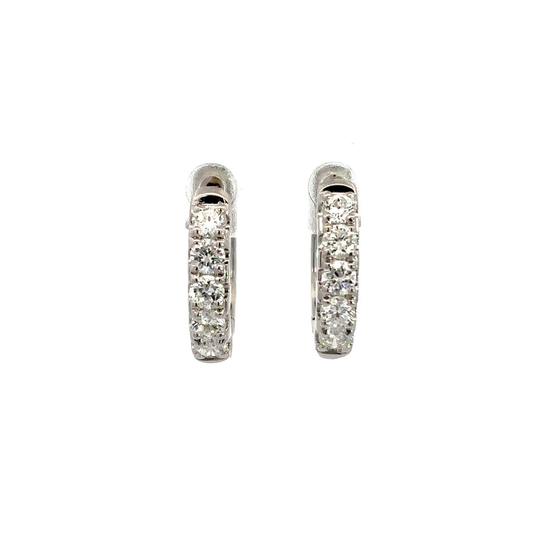 Platinum Infused Sterling Sliver - Hoop Earrings 0.50ctw #13325