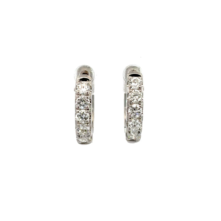 Platinum Infused Sterling Sliver - Hoop Earrings 0.50ctw #13325
