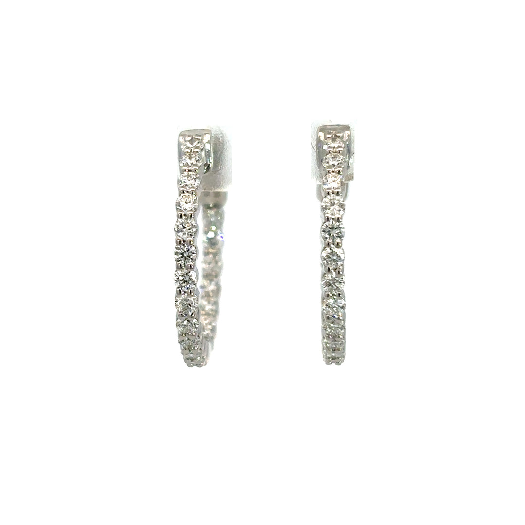 Platinum Infused Sterling Sliver - Hoop Earrings 0.75ctw #13326