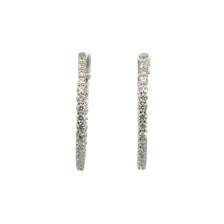 Platinum Infused Sterling Sliver - Hoop Earrings 1.00ctw #13327