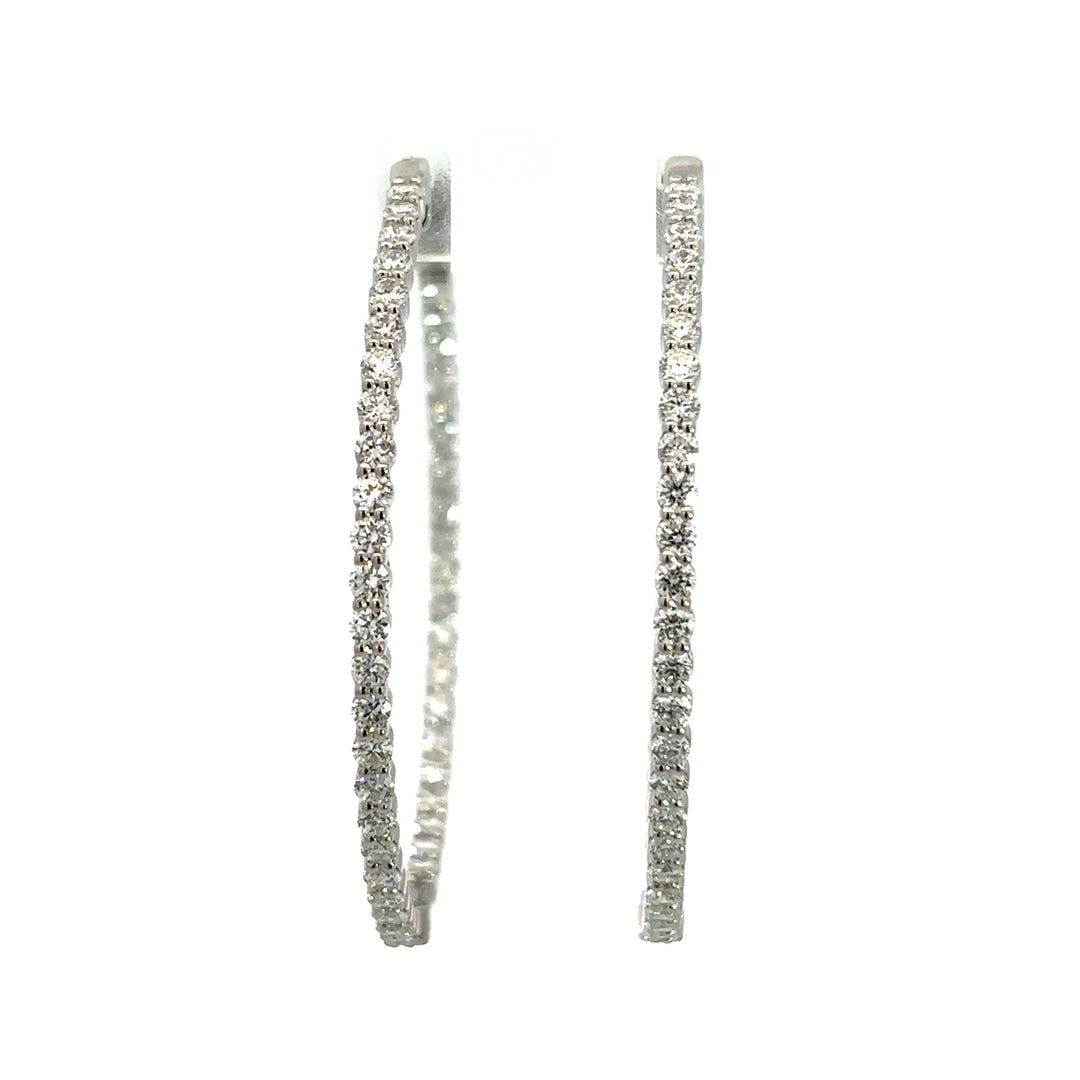 Platinum Infused Sterling Sliver - Hoop Earrings 1.50ctw #13328