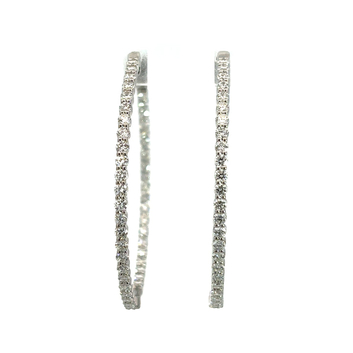 Platinum Infused Sterling Sliver - Hoop Earrings 1.50ctw #13328