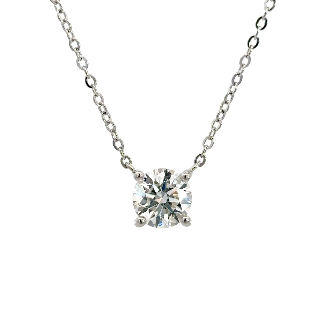 Platinum Infused Sterling Sliver - Solitaire Necklace 2.00ct #13333