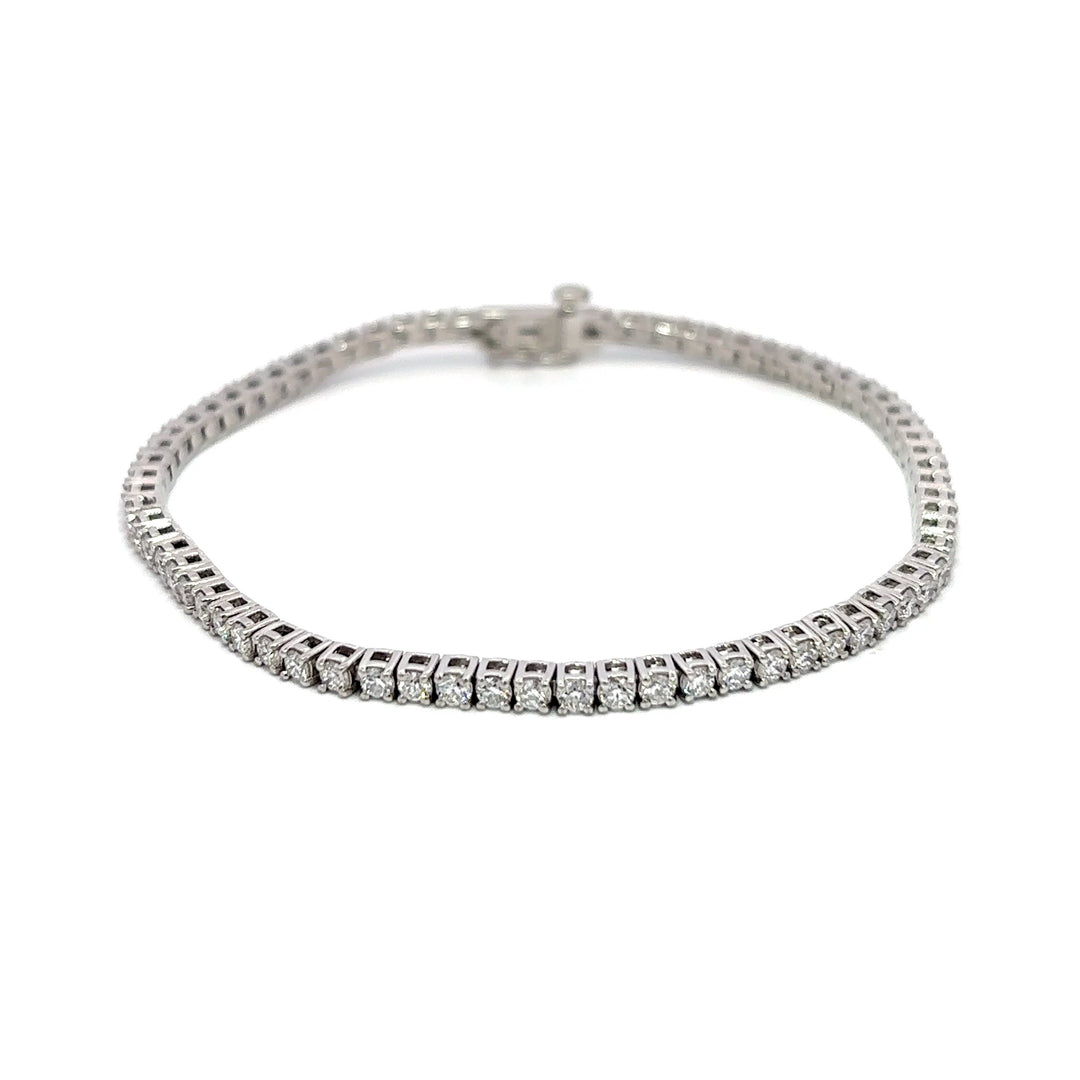 Platinum Infused Sterling Sliver - Tennis Bracelet 3.00ctw #13334