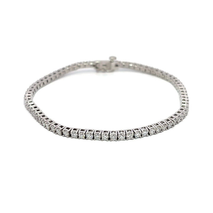 Platinum Infused Sterling Sliver - Tennis Bracelet 3.00ctw #13334