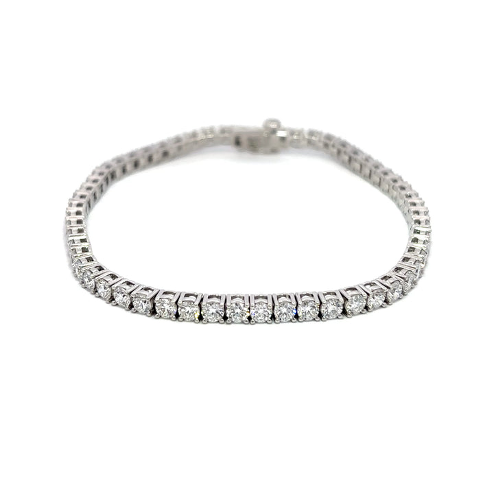 Platinum Infused Sterling Sliver - Tennis Bracelet 5.00ctw #1336
