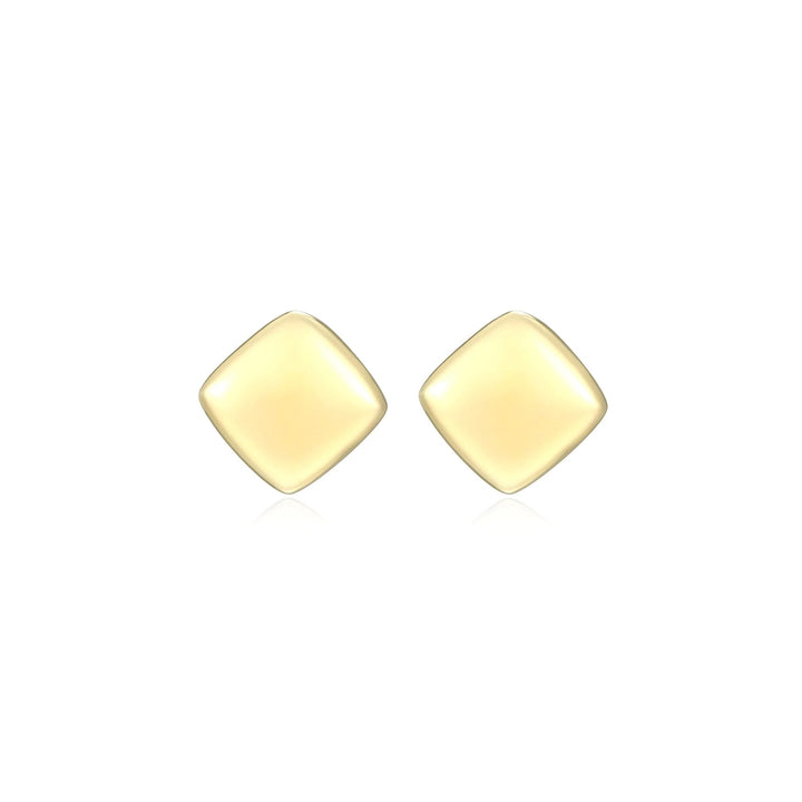 Sterling Silver with 18k Gold Finish - Square Stud Earrings #13339