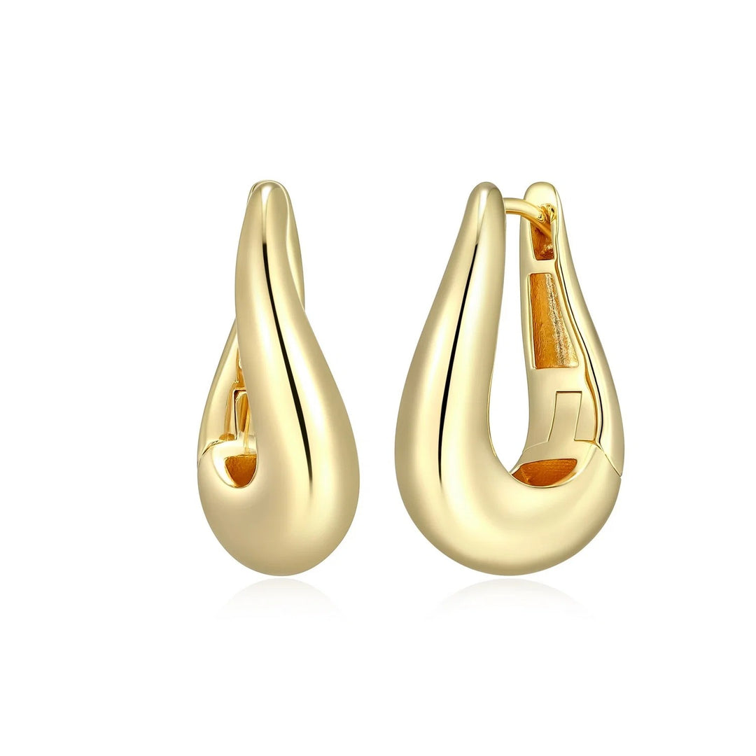 Sterling Silver with 18k Gold Finish - Hoop Earrings #13343