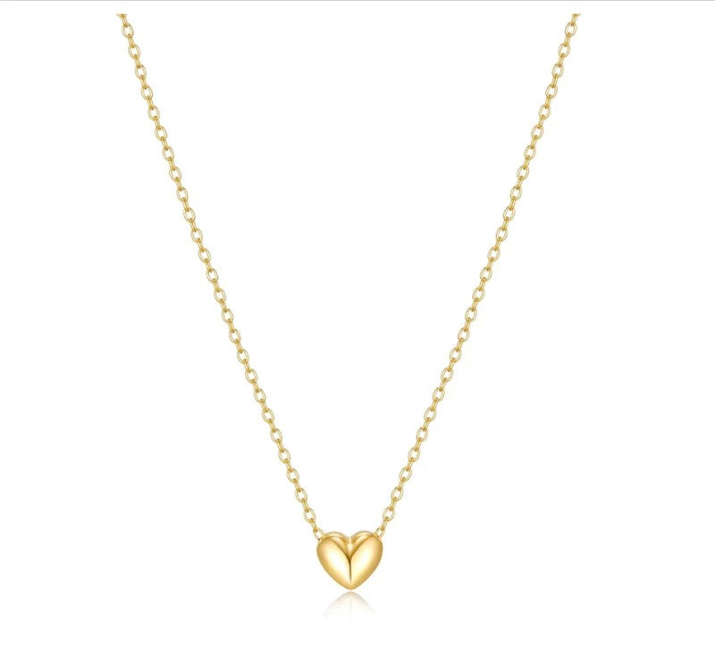 Sterling Silver with 18k Gold Finish - Heart Necklace #13348