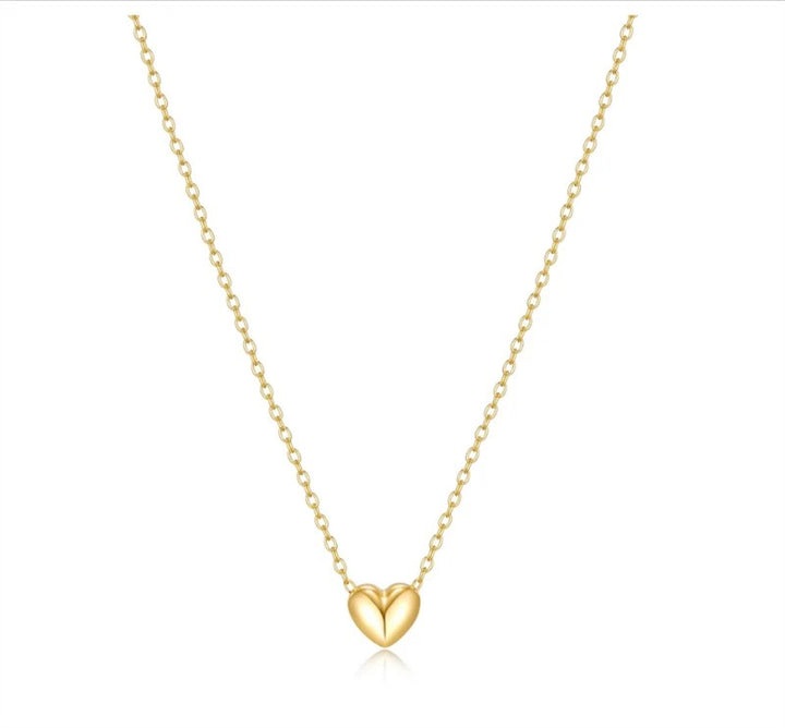 Sterling Silver with 18k Gold Finish - Heart Necklace #13348