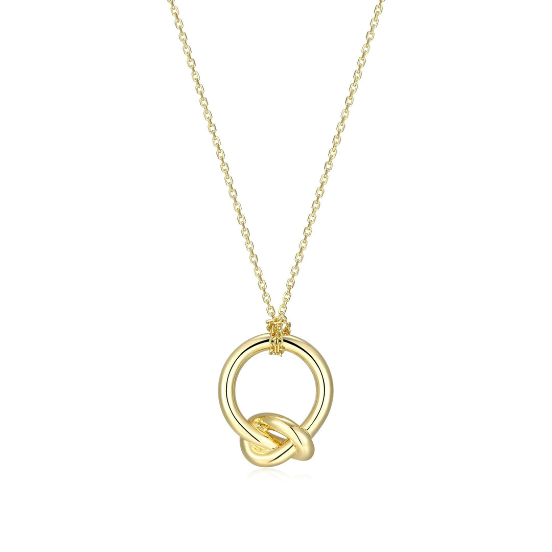 Sterling Silver with 18k Gold Finish - Knot Necklace #13350