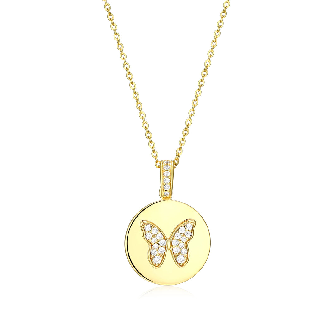 Sterling Silver with 18k Gold Finish - Medallion Necklace #13355