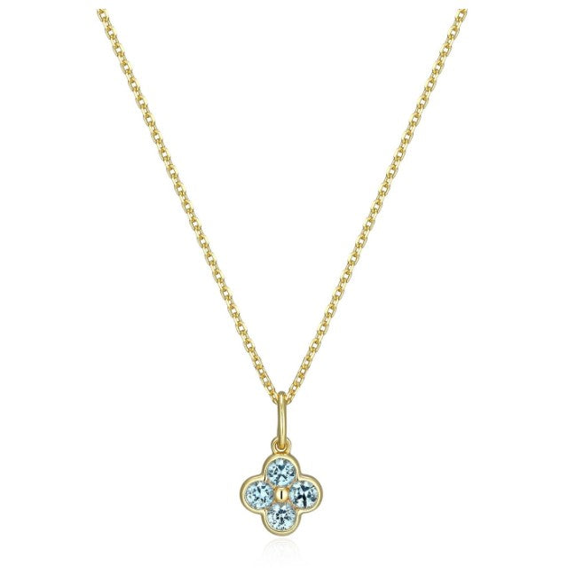 Sterling Silver with 18k Gold Finish - Flower Necklace #13357