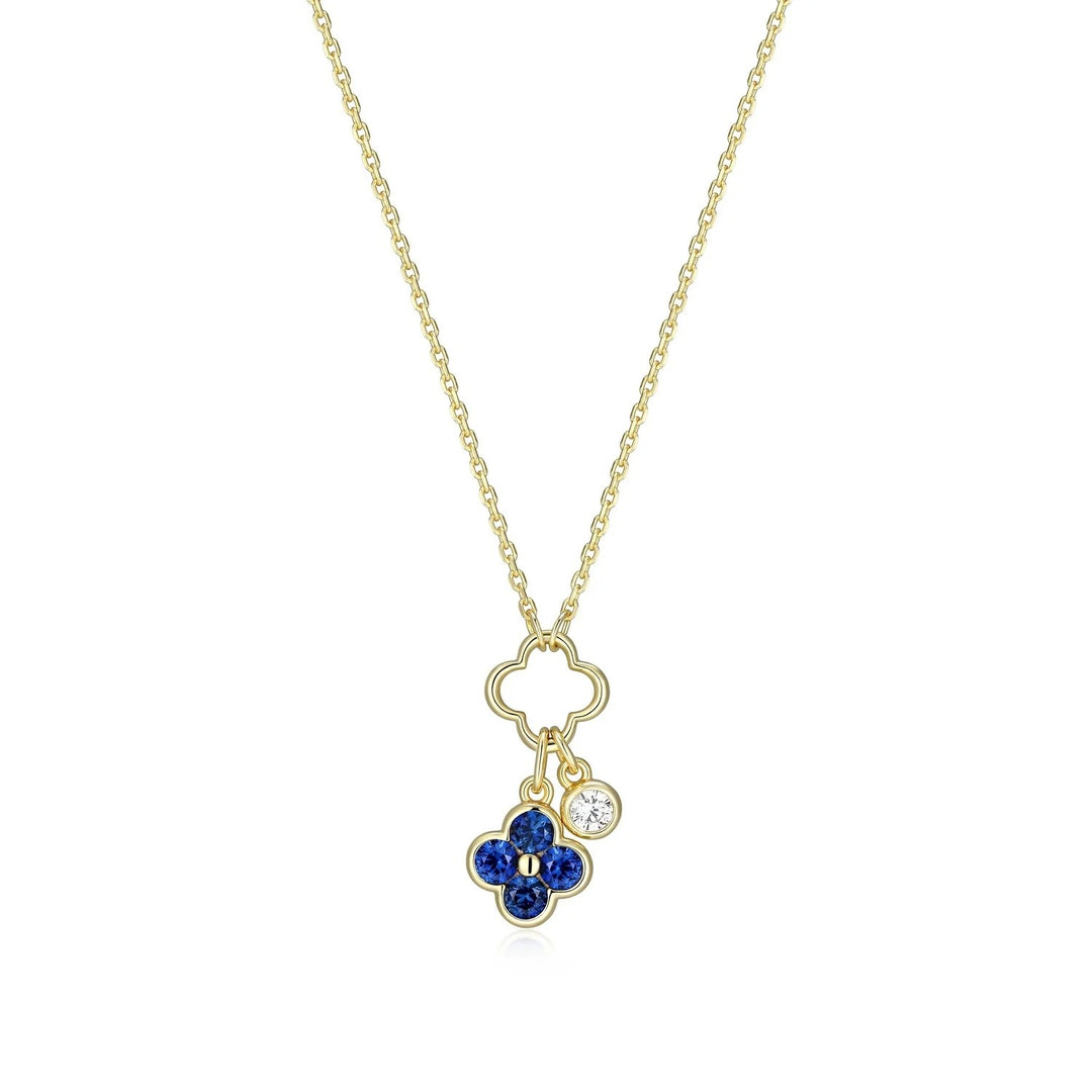 Sterling Silver with 18k Gold Finish - Flower Necklace #13360