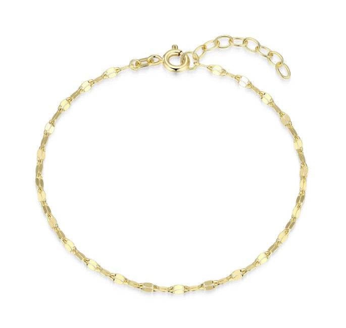 Sterling Silver with 18k Gold Finish - Chain Bracelet #13369