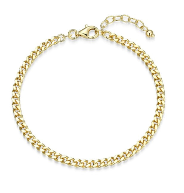 Sterling Silver with 18k Gold Finish - Chain Bracelet #13371