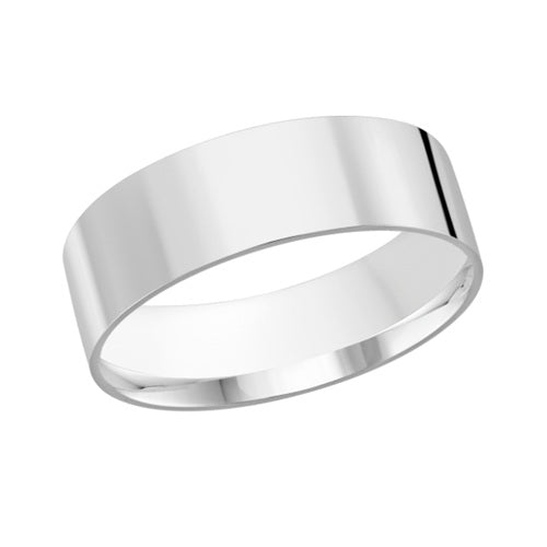 Flat Band - 14k White Gold 7MM #13387