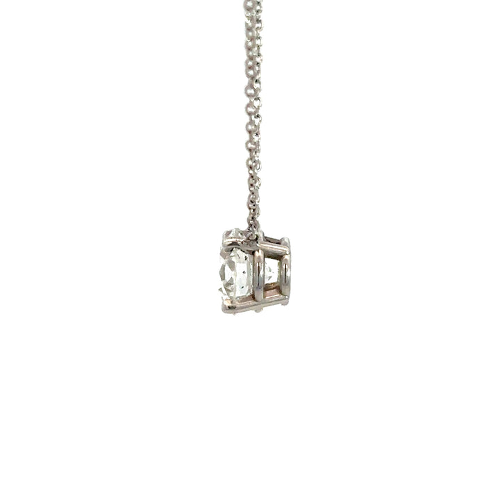 Solitaire Necklace (Round) - 14k White Gold 1.52ct #13407