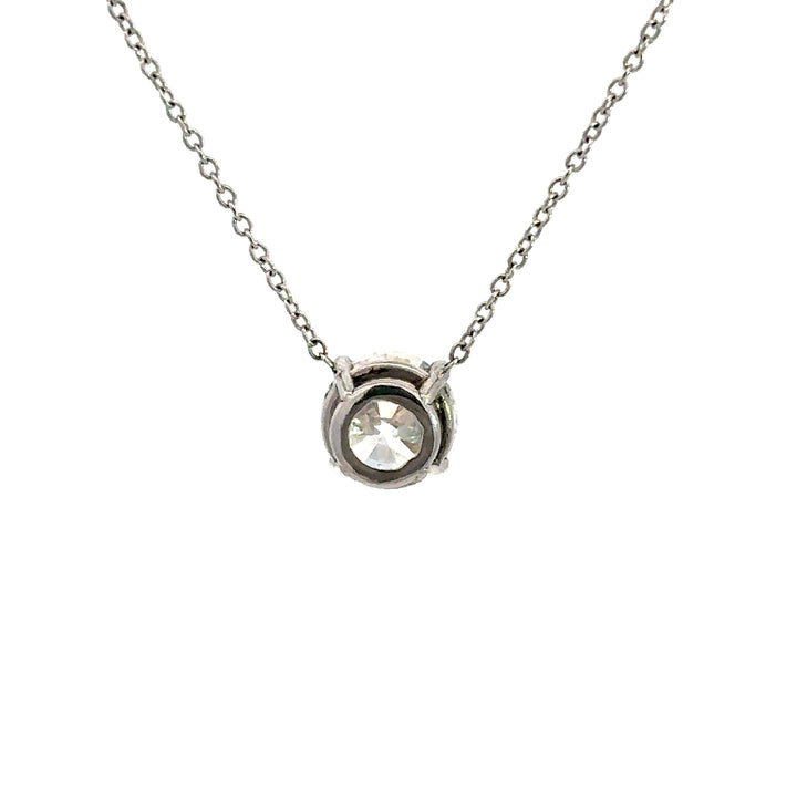 Solitaire Necklace (Round) - 14k White Gold 1.52ct #13407