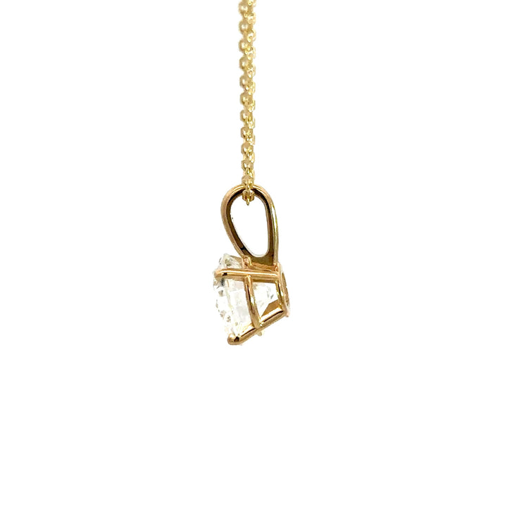 Solitaire Necklace (Round) - 14k Yellow Gold 1.62ct #13408