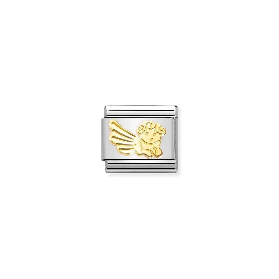 Composable Charm Link - 'Angel' in Stainless Steel & 18k Yellow Gold #13409