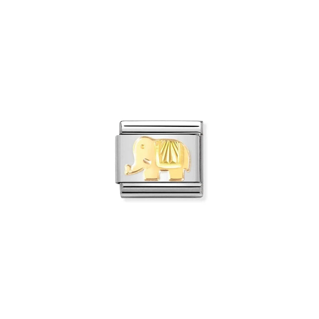 Composable Charm Link - "Elephant" in Stainless Steel & 18k Yellow Gold #13410
