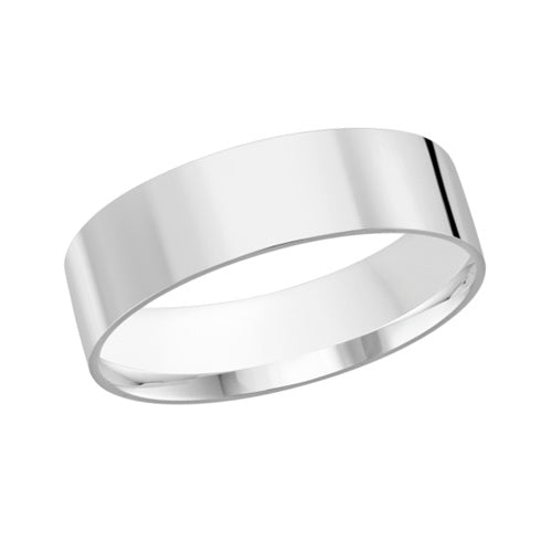 Flat Band - 14k White Gold 6MM #13412