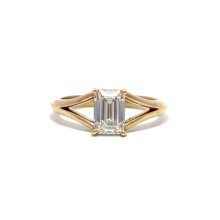Split Shank Ring (Emerald) - 14k Yellow Gold 1.03ct #13419
