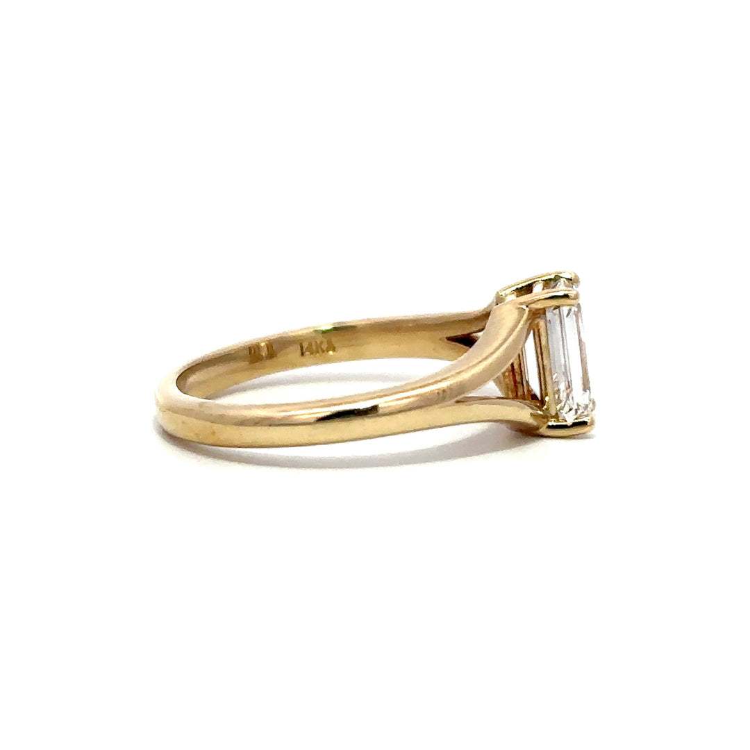 Split Shank Ring (Emerald) - 14k Yellow Gold 1.03ct #13419