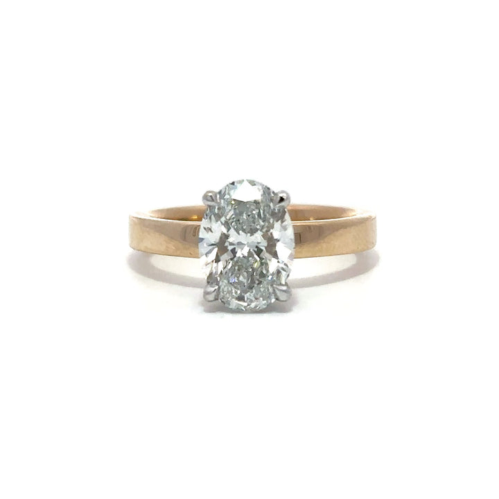 Hidden Halo Ring (Oval) - 14k Yellow Gold 2.04ct #13429