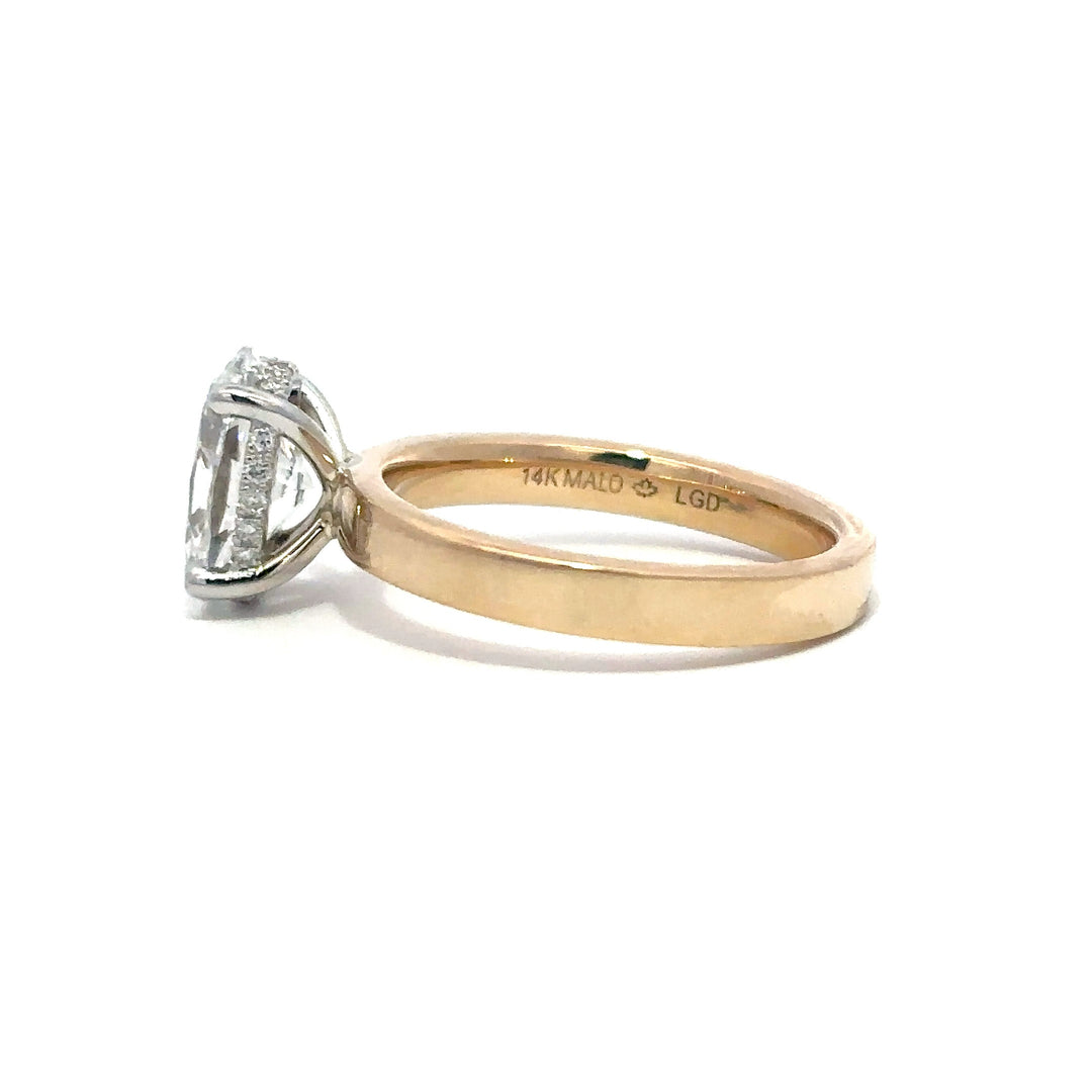 Hidden Halo Ring (Oval) - 14k Yellow Gold 2.04ct #13429