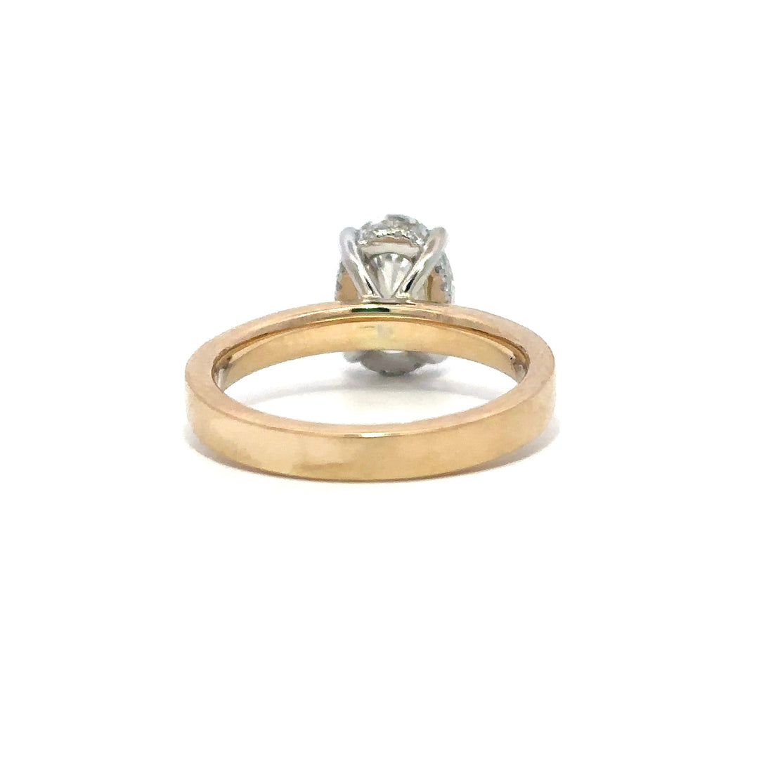 Hidden Halo Ring (Oval) - 14k Yellow Gold 2.04ct #13429