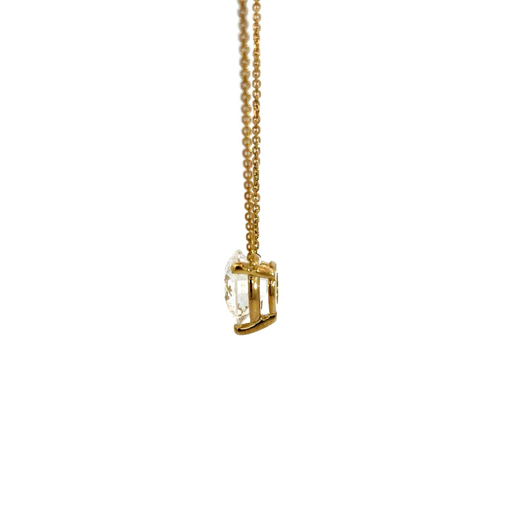 Solitaire Necklace (Round) - 14k Yellow Gold 2.00ct #13439