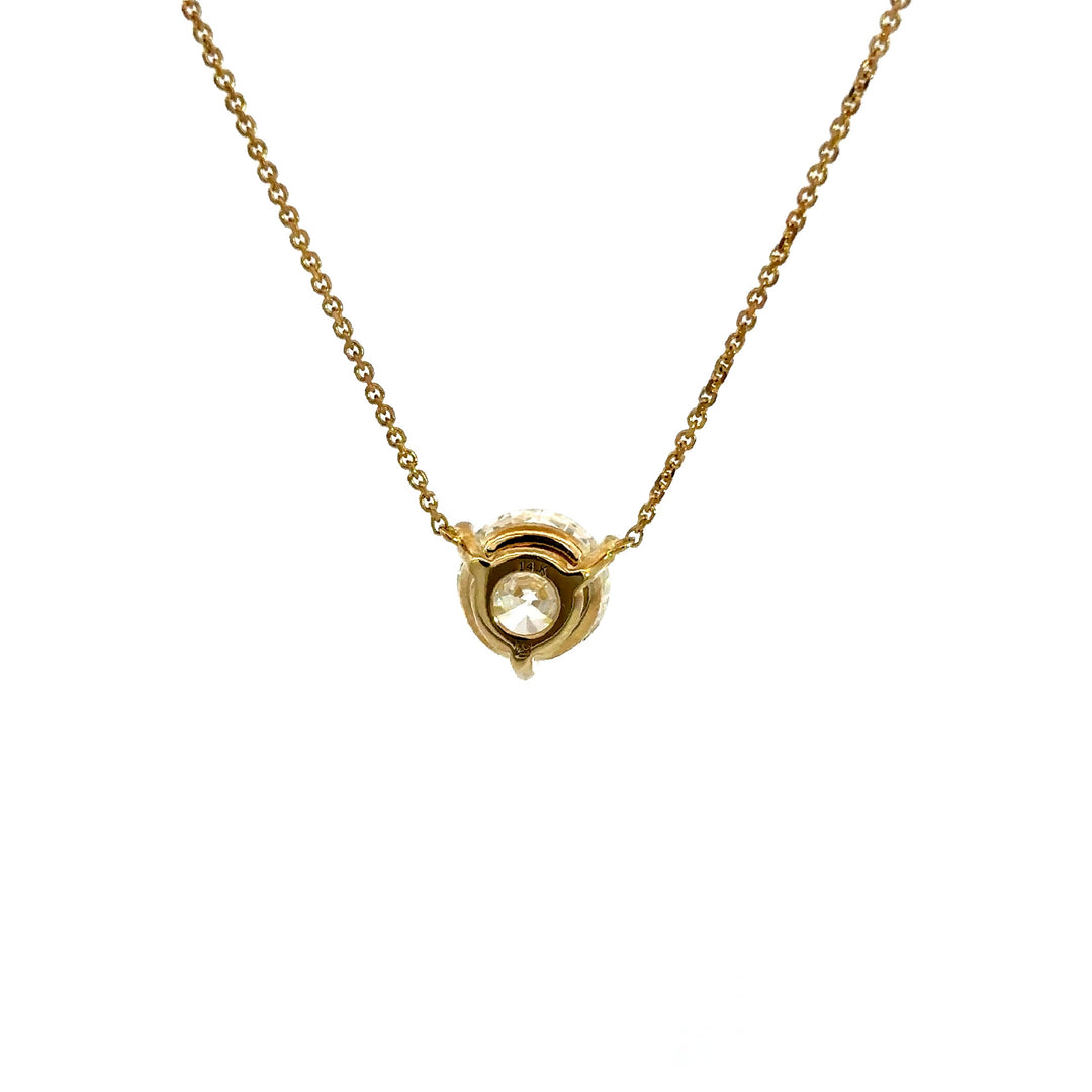 Solitaire Necklace (Round) - 14k Yellow Gold 2.00ct #13439