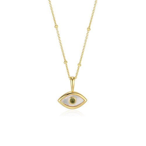 Sterling Silver with 18k Gold Finish - Evil Eye Necklace #13445